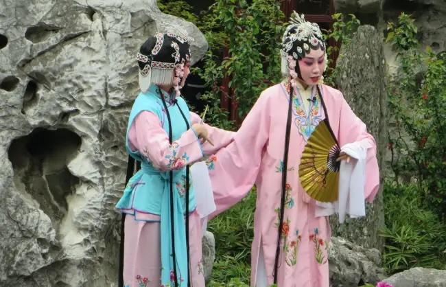 Kunqu opera performance of The Peony Pavilion in traditional costume